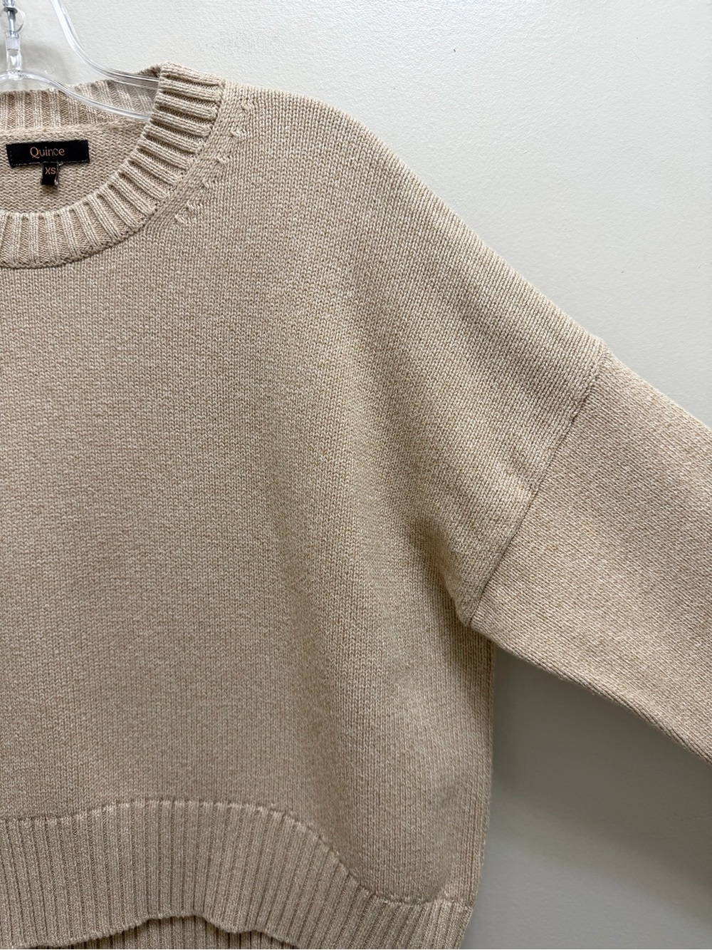 Quince Boyfriend Crew Sweater Organic Cotton in Cement Marl Size XS - Picture 4 of 8